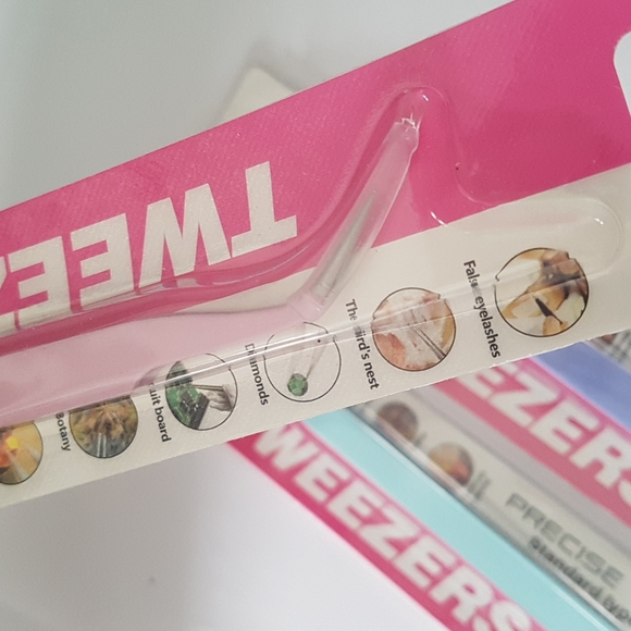 🆕 NEW 2/15$ 1 pc Standard CurvedTweezers with Protector Cap (Light Pink) - Picture 5 of 7